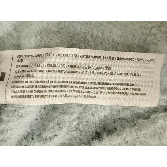 Abercrombie Fitch Fuzzy Knit Crop Cardigan Light Blue Soft Button Front XS - Picture 9 of 10